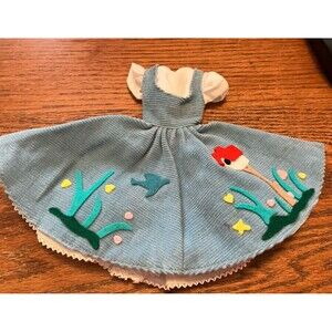 Barbie Doll Friday Night Date Dress with Shirt blue applique 1962 60s Original